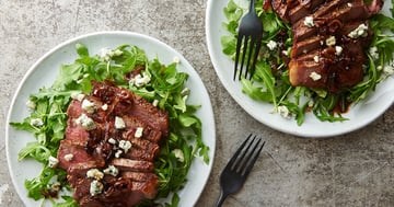 Bifteck au Fromage Bleu à la Poêle pour Deux
