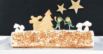 Bûche de Noël Vanille & Caramel au Beurre Salé