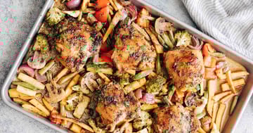 Cuisses de Poulet Balsamique au Miel avec Légumes
