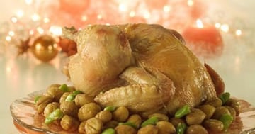 Dinde de Noël aux Marrons, sa Sauce aux Morilles et ses Pommes Duchesse