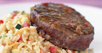 Filet Mignon avec Risotto Crémeux