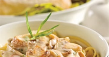 Linguines, Sauce aux Champignons