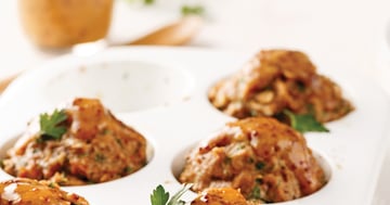 Mini-pains de Viande au Poulet, Sauce Moutarde et Miel