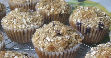 Muffins Blé, Avoine et Bleuets