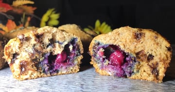Muffins Bleuets, Dattes et Pépites de Chocolat