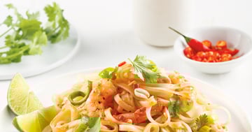 Pad Thaï aux Poireaux, Crevettes et Arachides