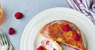 Pain Perdu Farci aux Framboises et à la Ricotta