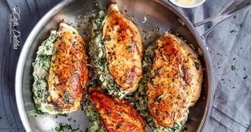 Poitrine de Poulet Farcie aux Artichauts et aux Épinards