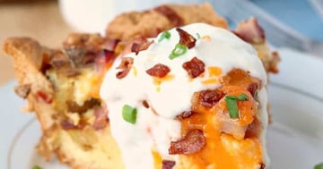 Quiche au Fromage, Patates et Bacon