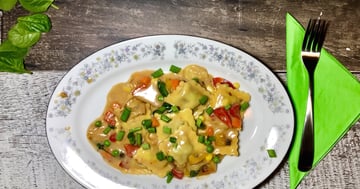Raviolis Crème Champignons et Légumes