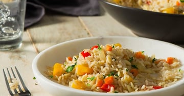 RIZ BRUN AUX LÉGUMES ET ORZO PILAF