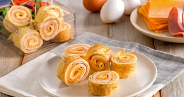 Roulés D’omelettes au Jambon et au Fromage