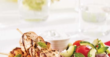 Souvlakis de Poulet et Tzatziki