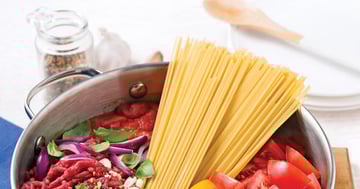 Spaghettis au Boeuf Haché, Sauce Tomate