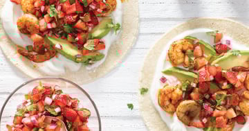 TACOS AUX CREVETTES ET SALSA DE FRAISES