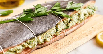 Truite Farcie au Fromage Ricotta et Pesto