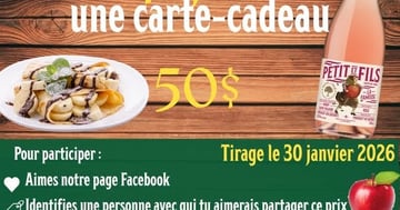 Concours Vergers Petit et fils- Gagnez une carte-cadeau de 50$ chez Petit et Fils !