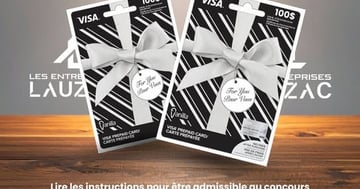 Concours Gagnez l'une des deux cartes cadeaux de 100$!