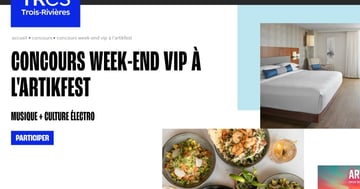 Concours Gagnez un Weekend VIP pour deux d'une valeur de 1000$!