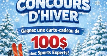 Concours Gagnez une carte cadeau de 100$ Sports Experts!