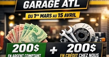 Concours Gagnez 200$ en argent et 200$ en service au garage ATL!