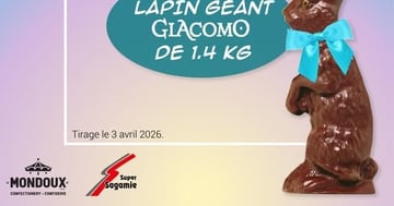 Concours Gagnez un lapin en chocolat de 1,4 KG!