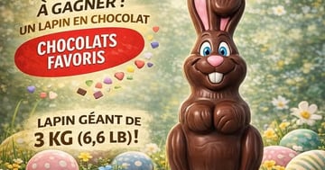 Concours Gagnez un lapin en chocolat géant!