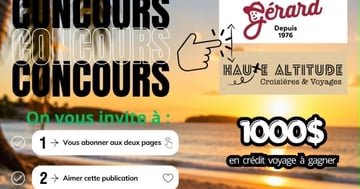 Concours Gagnez 1000$ en crédit-voyage!