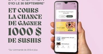 Concours Gagnez  l’une des cartes-cadeaux Sushi Taxi totalisant 1000$!