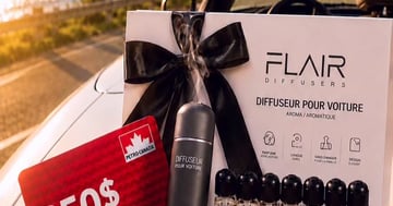 Concours Gagnez une carte-cadeau d'essence de 250$, un diffuseur Flair pour voiture et un coffret découverte de fragrances Flair!