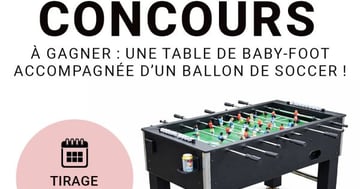 Concours Gagnez une table de baby-foot et un ballon de soccer!