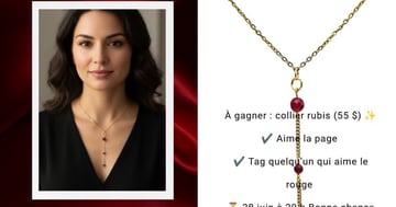 Concours Gagnez un collier en rubis et acier inoxydable plaqué or!