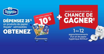 Concours Gagnez un des douze approvisionnements d'un an de papier hygiénique Royale!