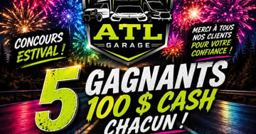 Concours Gagnez l'un des cinq prix de 100$ en argent!