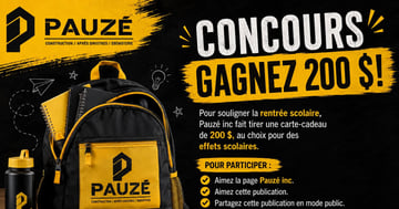 Concours Gagnez une carte-cadeau de 200$ pour l'achat d'effets scolaires!