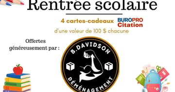 Concours Gagnez l'une des quatre cartes-cadeaux BureauPro Citation de 100$!