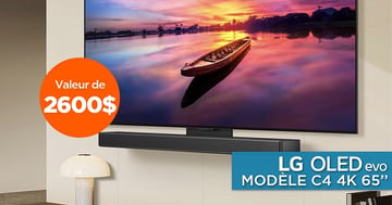Concours Gagnez un téléviseur C4 OLED evo 4K 65’’ de LG TV d’une valeur de 2600$!