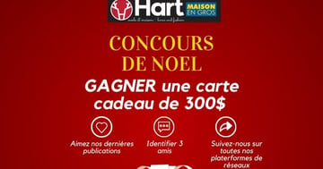 Concours Hart - Gagnez l'une des 5 cartes-cadeaux de 300 $