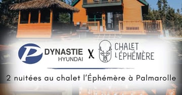 Concours Gagnez 2 nuitées au chalet L'Éphémère à Palmarolle!