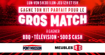 Concours CKOI 96,9 - Gagne ton kit parfait pour le gros match: BBQ -Télévision & 500$ CASH!