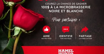 Concours Hamel Honda - Gagnez un certificat-cadeau de 100$ à la Microbrasserie Noire et Blanche!