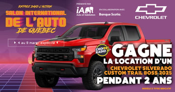 Concours RADIO X - Gagne la location d’un Chevrolet Silverado pendant 2 ans!