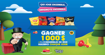 Concours Un prix de 1 000 $ à gagner chaque jour et 3 ensembles de jeux Hasbro à gagner chaque jour!