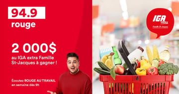 Concours Rouge 94,9 (Gatineau) - 2 000$ d’épicerie à gagner !