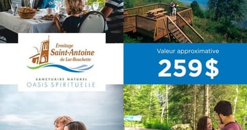 Concours Gagnez le forfait famille 1 nuit de l’Ermitage Saint-Antoine de Lac Bouchette !