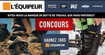 Concours Gagnez une carte cadeau de 100$ chez L'Équipeur!