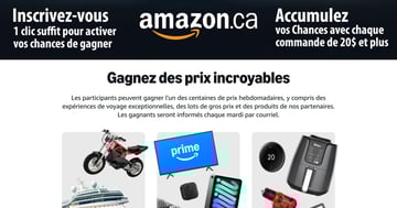 Concours Plus de 1500 cadeaux à gagner avec vos Achats Amazon