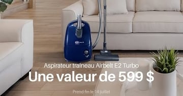 Concours Gagnez un aspirateur traineau Sebo Airbelt E2 Turbo d’une valeur de 599 $!