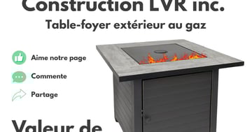 Concours GAGNER une table-foyer extérieur au gaz d’une VALEUR de 600 $!
