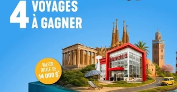 Concours Air Transat & Marché Adonis -  Gagnez un voyage pour deux vers une destination ensoleillée de la Méditerranée.